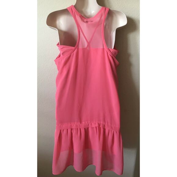 American Eagle Outfitters Pink Layered Sleeveless Drop Waist Dress Size M - Picture 2 of 2